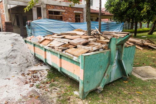 Construction debris being cleared in Rotherhithe